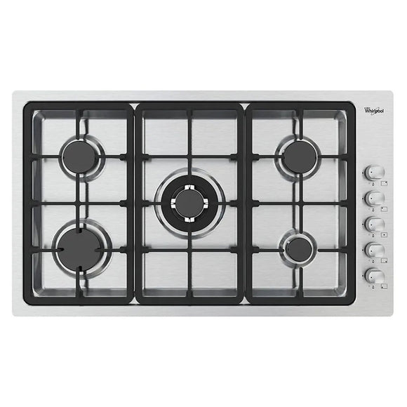 Parrilla Gas Empotre Whirlpool WP3550S de 86 cm 5 Quemadores Acero