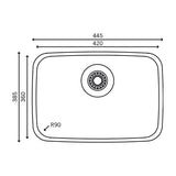 Tarja Sencilla Submontar EB Técnica A18168A Acero Inoxidable