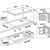 Parrilla Vitrocerámica de Inducción Empotrable Whirlpool WPIWIXP6JBL de 86 cm