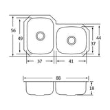 Tarja Doble Submontar EB Técnica CS214 Acero Inox Satinado